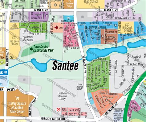 Map of Santee, CA, Santee Map 